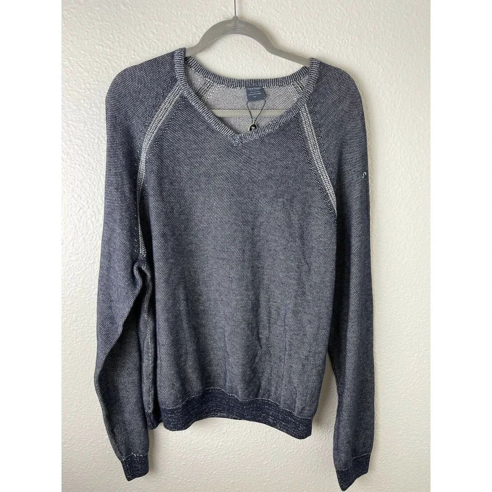 Tailor Vintage Men's‎ Pullover Sweater Blue Melange Reversible V Neck XXL